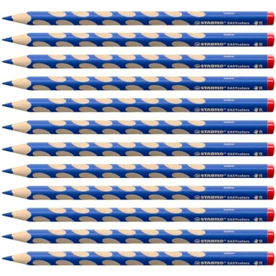 Abbildung von Ergonomischer Buntstift für Rechtshänder STABILO EASYcolors 12er Pack ultramarinblau