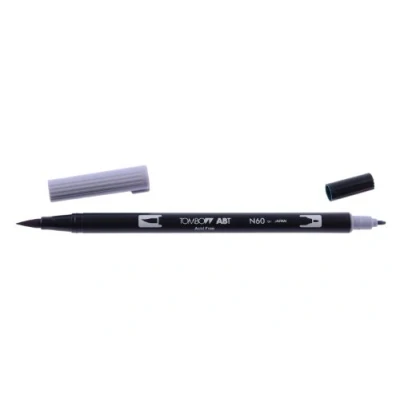 Abbildung von Tombow ABT N60 Fasermaler Dual Brush Pen mit zwei Spitzen, Schwarz
