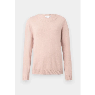 Abbildung von Vila Damen Strickpullover Rundhalsausschnitt O Neck L/S Knit Top,Misty Rose/Detail:Melange,XS