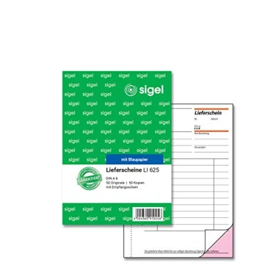 Abbildung von SIGEL LI625 Lieferscheine mit Empfangsschein, A6, 2x50 Blatt, 1 Stück