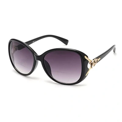 Abbildung von JM Klassisch Bifokal Lesebrille Platz Stylish Gradient Sonnenbrillen Leser für Damen Schwarz +1.5