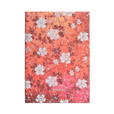 Abbildung von Paperblanks 13 Monatskalender 2025, Sakura, Midi, Horizontal, Elastikband Verschluss