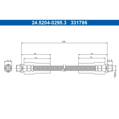 Abbildung von ATE 24.5204 0295.3 Bremsschläuche 295mm VOLKSWAGEN: Passat B5 GP Estate, Saloon, AUDI: A4 Avant, Saloon