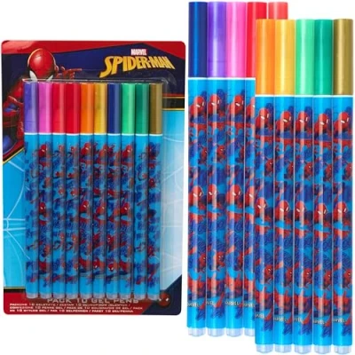 Abbildung von Marvel Spiderman Gel Kugelschreiber, Stifte Set für Kinder 10 Stück Back to School Supplies (Dunkelblau)