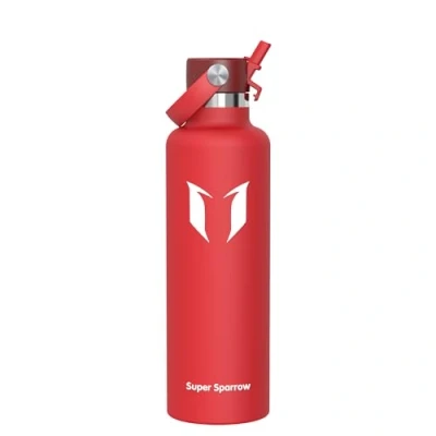 Abbildung von Super Sparrow Edelstahl Trinkflasche Vakuum Thermobecher 1L Standardmund Stroh Deckel BPA Frei Thermoskanne, Thermosflasche für Sport, Travel, Schule, Outdoor, Büro