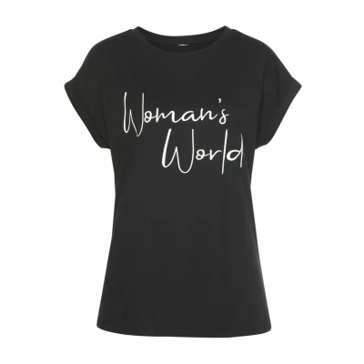 Abbildung von Lascana Tshirt print, Damen, Größe: 32/34, Schwarz