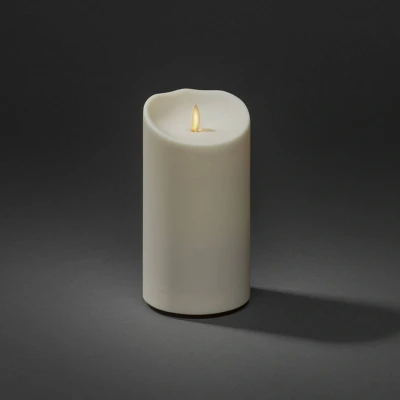 Abbildung von KONSTSMIDE LED Kerze, Kerze cremeweiß, mit 3D Flamme und geschmolzener Kante