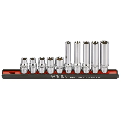 Abbildung von SONIC 201002 Steckschlüsseleinsatz Set 10 Innen Torx Chrom Vanadium Stahl, Aluminium 3/8 Vierkant