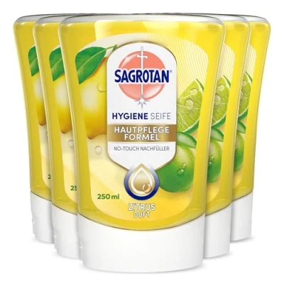Abbildung von Sagrotan No Touch Nachfüller Küchenseife Zitrus Für den automatischen Seifenspender 5 x 250 ml Handseife