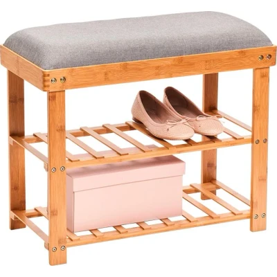 Abbildung von ZELLER PRESENT SCHÖNER LEBEN. PRAKTISCH WOHNEN. Schuhbank, Holz, Grau, 60 x 29 50 cm, 14235