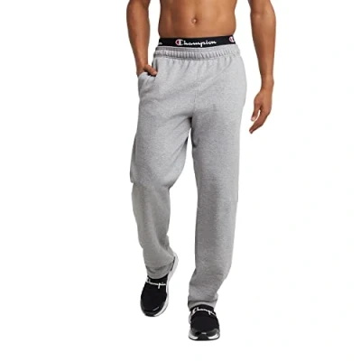Abbildung von Champion Herren Sweatpants, Powerblend, Fleece, offenem Boden (Reg groß) Hose, Oxford Gray C Patch Logo, 36 41