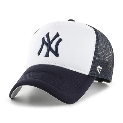 Abbildung von &#039;47 New York Yankees White Navy MLB Tri Tone Foam Offside Trucker Cap One Size