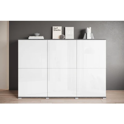 Abbildung von INOSIGN Highboard »Kenia, moderne grifflose Hochkommode mit 6 Türen, Breite 180 cm«, (1 St.), Push to Open Fronten, höhenverstellbaren Einlegeböden