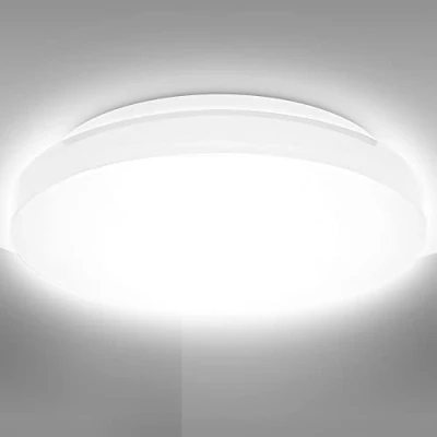 Abbildung von B.K.Licht Deckenlampe für das Bad mit neutralweißer Lichtfarbe, IP44, 12 Watt, 1200 Lumen, LED Deckenleuchte, Lampe, Badlampe, Badezimmerlampe, Küchenlampe, Feuchtraumleuchte, 28,8x7 cm, Weiß