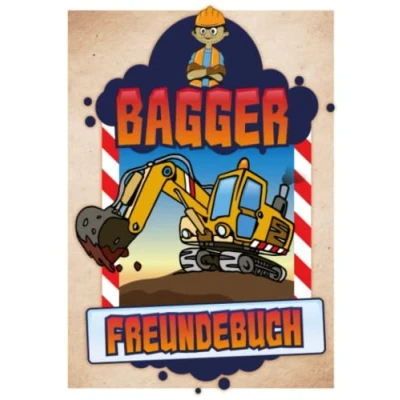 Abbildung von Bagger Freundebuch: Das Freundebuch zum beschreiben, gestalten und ausmalen für Deine Freunde aus dem Kindergarten