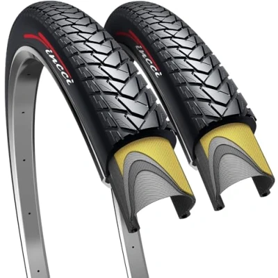 Abbildung von Fincci Fahrradreifen 28 Zoll Paar 700 x 35c Fahrradmantel 37 622 Faltbare 60 TPI City Reifen mit 1 mm Nylon Schutz für Fahrrad, Straße, Mountainbike, MTB, E Bike, 2er Komplett