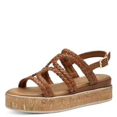 Abbildung von Marco Tozzi 22870044 Plateausandalette, Damen, Größe: 40, Cognac Schuhe