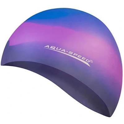 Abbildung von Aqua Speed Bunt Schwimmmütze + Kleines Mikrofaserhandtuch Damen &amp; Herren Badekappe für Kinder Teenager Badehaube reißfest Schwimmhaube Silikonbadekappe Bademütze 23. / 71