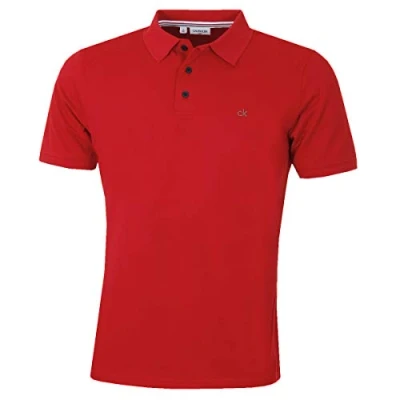 Abbildung von Calvin Klein Herren Campus 3 Knopf Kragen Polo Hemd Rot M