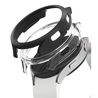 Abbildung von Ringke Slim Kompatibel mit Galaxy Watch 4 40mm Hülle Clear &amp; Black [2 Pack]