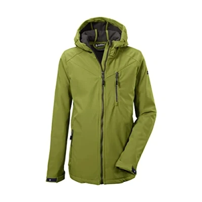 Abbildung von Killtec Jungen Soft Shell Jacke Softshell mit Kapuze Boys Softshelljacke wasserabweisend 00742 dunkellime 152