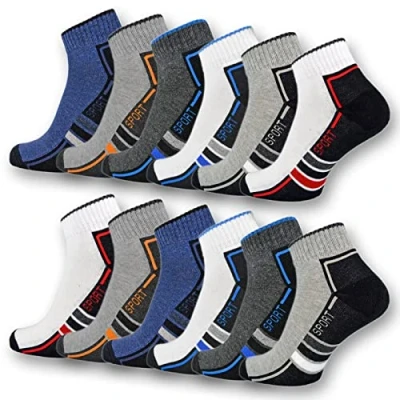 Abbildung von Sneaker Socken Herren Quarter Sportsocken Gepolstert Frotteesohle Atmungsaktiv Baumwolle 16215/20 (47 50 12 Paar)