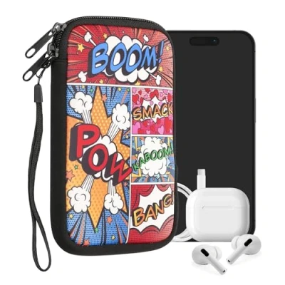 Abbildung von kwmobile Handytasche für Smartphones M 5,5&quot; Neopren Handy Tasche Hülle Cover Case Schutzhülle Comic Symbole Mehrfarbig 15,2 x 8,3 cm Innenmaße