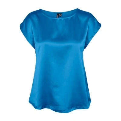 Abbildung von VERO MODA Damen VMMERLE Mix WVN GA NOOS Top, Ibiza Blue, Large