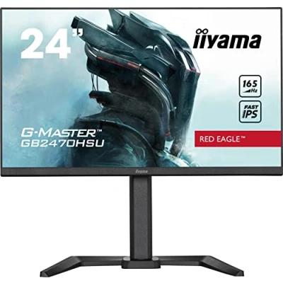 Abbildung von iiyama G MASTER Red Eagle GB2470HSU B5 60,5cm 23,8&quot; Fast IPS LED Gaming Monitor FullHD HDMI DP USB2.0 0,8ms 165Hz FreeSync Premium Höhenverstellung Pivot schwarz