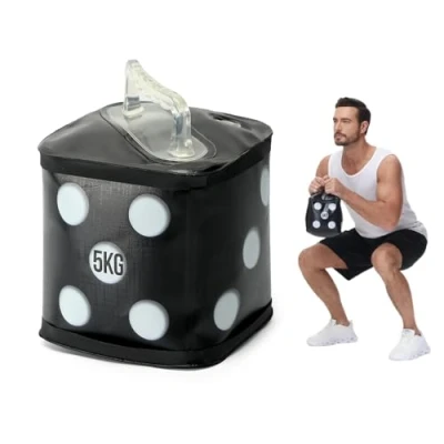 Abbildung von DEIRIS Wassergefüllte Kettlebell, Reisegewicht, Weich Fitness Übungswürfel 5 kg, Freundlich für Benutzer und Boden, Beginner Hause Kettlebell Training Gemacht (Schwarz: kg pro Stück)