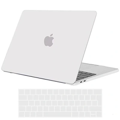 Abbildung von TECOOL Hülle Kompatibel mit MacBook Pro 15 Zoll 2019 2018 2017 2016 (A1990 A1707) Touch Bar, Ultradünne Hartschale Schutzhülle Case u. EU QWERTZ Tastaturschutz, Frost