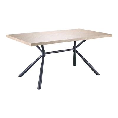 Abbildung von OTTO home Esstisch »Larchant« Tischplatte in Fischgrätoptik, schwarze Metallbeine, Höhe 76 cm