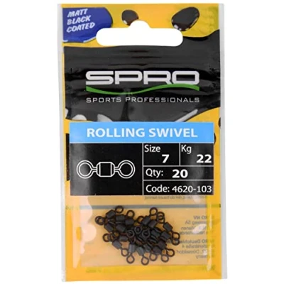 Abbildung von Spro Rolling Swivels &#039;Matt Black&#039; Maat 5 (20 Stk) Wirbel angeln