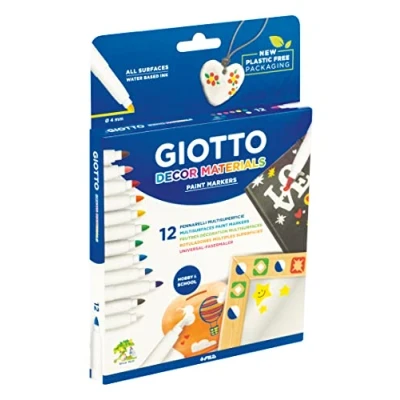 Abbildung von Giotto Decor Materials Filzstifte 12er Pack, Mehrfarbig