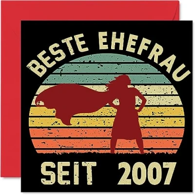 Abbildung von 17. Karte Hochzeitstag Jahrestag für Ehefrau Bester Alles Gute zum Hochzeits Jubiläum Karten den Partner, 145mm x Grußkarten Siebzehnter Jahrestage