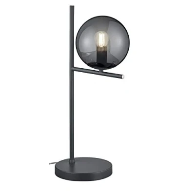Abbildung von Trio Leuchten Tischleuchte Pure 502000142, Metall Anthrazit, Glas rauchfarbig, exkl. 1x E14