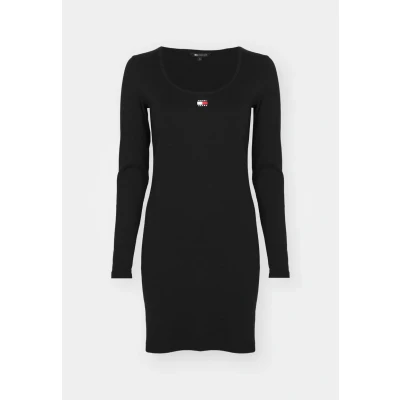 Abbildung von Tommy Jeans Badge Bodycon Dress Strickkleid, Damen, Größe: XS, Black