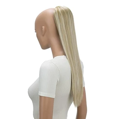 Abbildung von CAISHA 55cm Haarteil Nina Mit Kordelverschluss Zopf Haarverlängerung Glatt Naturblond Strähnen PH527
