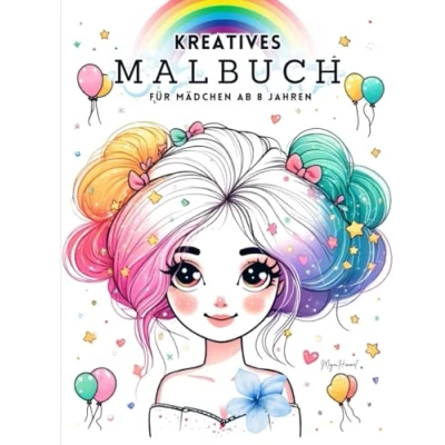 Abbildung von Kreatives Malbuch für Mädchen (ab 8 Jahre) Das Geschenk Kinder und Teenager: 50 entzückende Motive (Tiere, Pferde, verspielte Muster) zur Zen inspirierten Beschäftigung