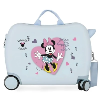 Abbildung von Disney Minnie My Happy Place Blau Kinderkoffer 50 x 39 20 cm starres ABS seitliches Zahlenschloss 34 l 1,8 kg 4 Rollen Handgepäck