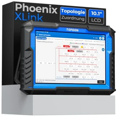 Abbildung von TOPDON Phoenix XLink Diagnosegerät Auto, OBD2 für Vollständige System, Steuergeräteprogrammierung, Online Codierung&amp;Bidirektionale, Topology Mapping, 41+Servicefunktionen, CANFD&amp;DOIP