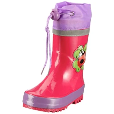 Abbildung von Playshoes Kinder Gummistiefel aus Naturkautschuk, trendige Unisex Regenstiefel mit Reflektoren, Glückskäfer, 24/25 EU