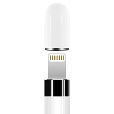 Abbildung von iMangoo Pencil Kappe, 1 Stück iPencil Magnetische Ersatzkappe für Apple Verwenden Sie Backup Schutzdeckel Schützen Ladeport Weiß