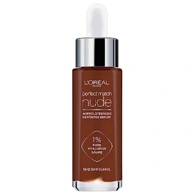 Abbildung von L&#039;Oréal Paris Getöntes Serum, Pflegende, flüssige Foundation mit Hyaluronsäure, Perfect Match Tinted Nr. 10 12 intensiv dunkel, 1 x 30 ml