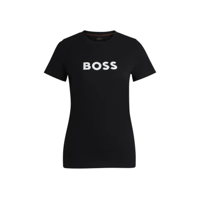 Abbildung von BOSS Elogo Tshirt print, Damen, Größe: XS, Black