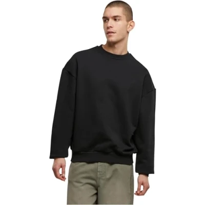Abbildung von Build Your Brand Herren BY205 Ultra Heavy Cotton Crewneck Sweatshirt, Black, L