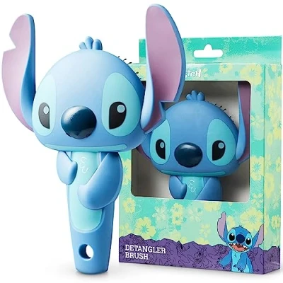 Abbildung von Disney Stitch Haarbürste Ohne Ziepen, Geschenkidee Kinder Mädchen Teenager Erwachsene, Entwirrbürste Stitch, Marie Aristocats, Minnie Mouse, Baby Yoda (Blau 3D)