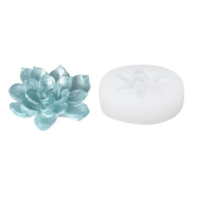 Abbildung von Ideen mit Herz Silikon Form Blume Geburtstag Deko Tisch Dekoration Gieß für Marmor Gips, Beton DIY Größe des Objekts: 6,1 cm x 6,3 1,7