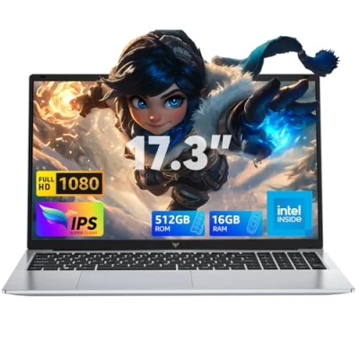 Abbildung von ACEMAGIC 17.3 Zoll Laptop,16GB DDR4 512GB SSD Notebook,N 97 Prozessor bis zu 3.6GHz Laptop Computer,WiFi, BT5.0, 3*USB3.2,180 Öffnen und Schließen