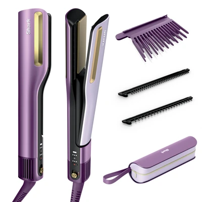 Abbildung von Shark Glätteisen "Shark Silki 3-in-1 HT401EUPU" VIELSEITIGES STYLING: Stretchen, Formen, Locken oder Glätten